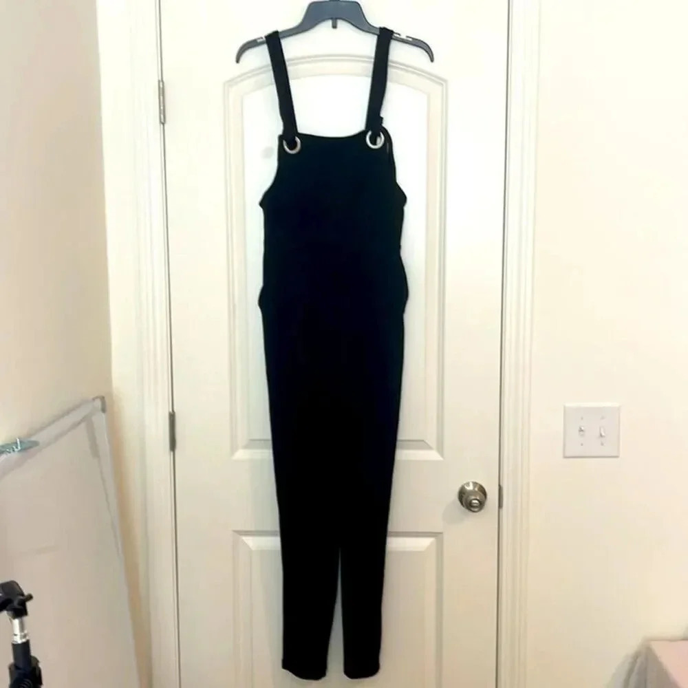 SHEIN Black Overalls with Pockets Size Small (4)